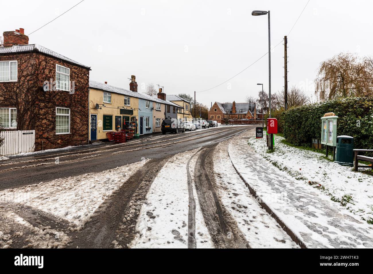 Legbourne, Louth, Lincolnshire, Royaume-Uni, Angleterre, Legbourne village, Legbourne UK, Legbourne Lincolnshire, village, joli village, villages, hiver, neige Banque D'Images