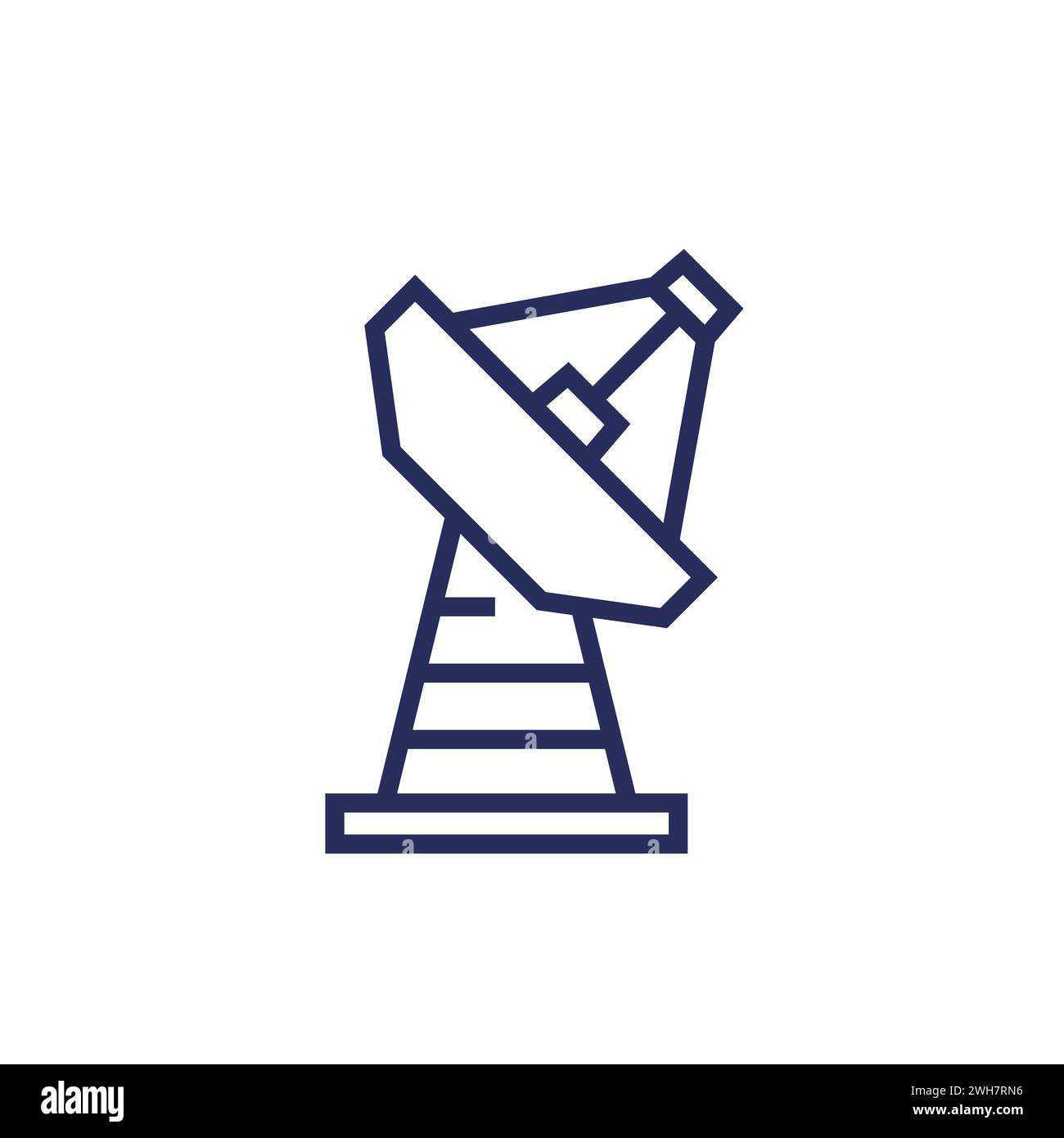 antenne parabolique avec une grosse icône de ligne d'antenne Illustration de Vecteur