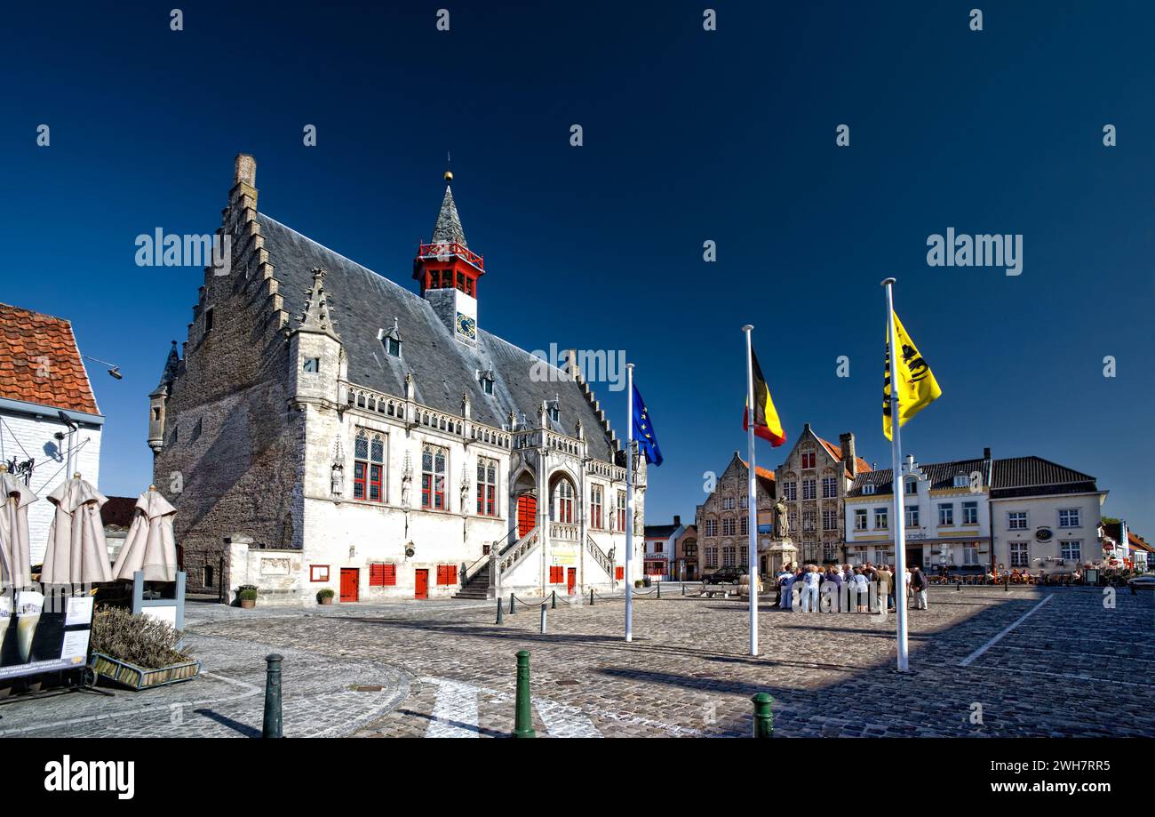 Mairie, Damme, Flandre, Belgique, Europe Banque D'Images