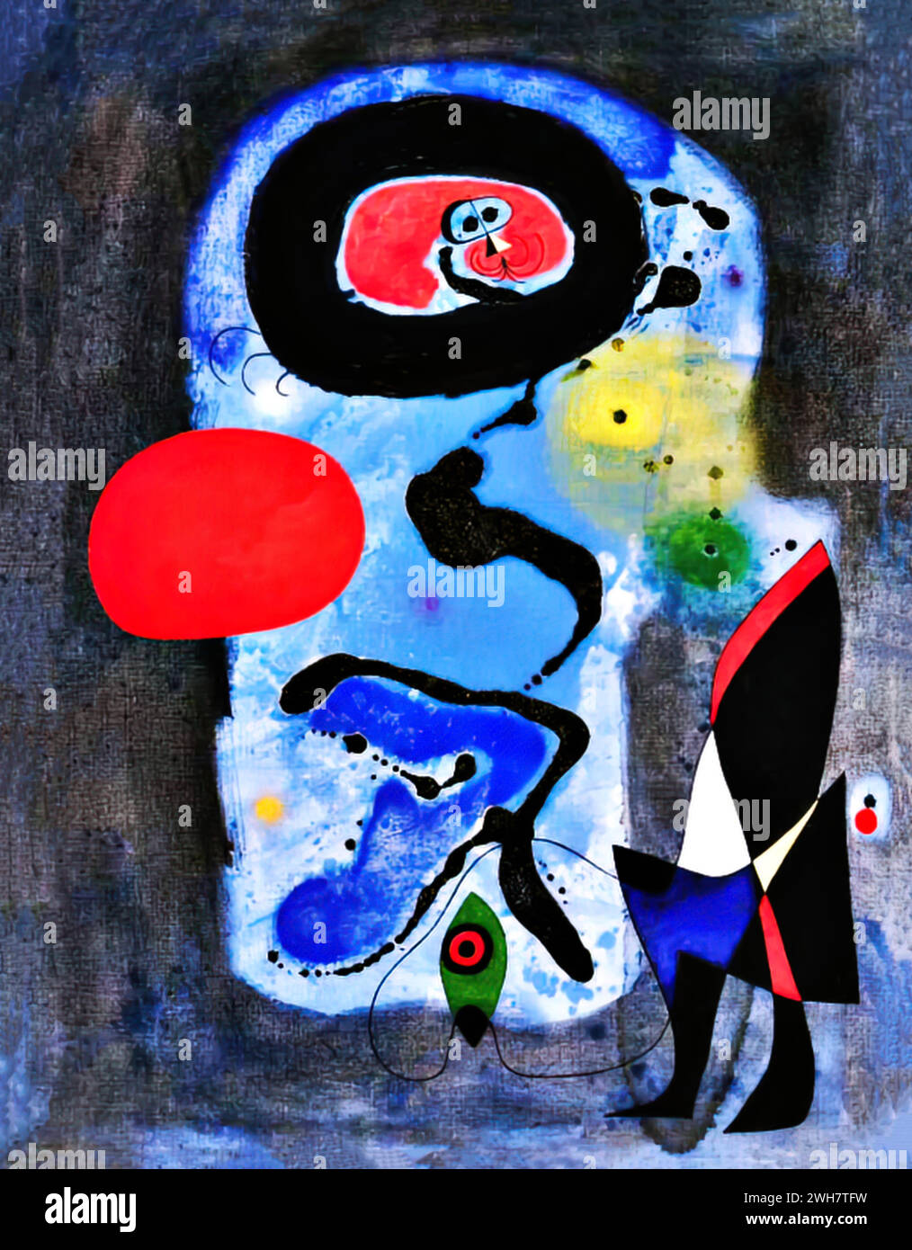 Le Soleil Rouge, 1948 Miro, Joan Illustration de Vecteur