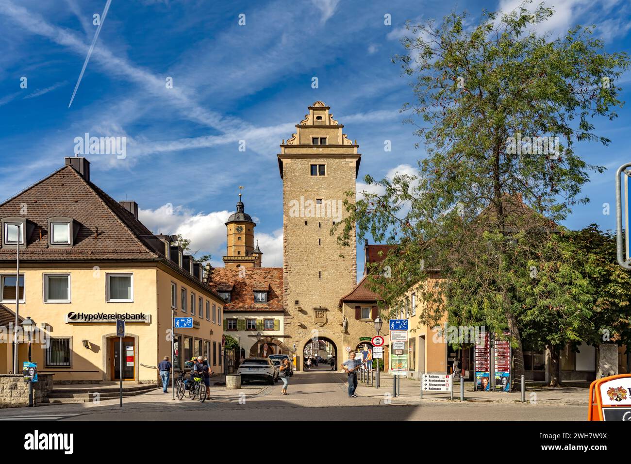 DAS Obere Tor in Volkach, Unterfranken, Bayern, Deutschland | City Gate Oberes Tor Upper Gate in Volkach, basse-Franconie, Bavière, Allemagne Banque D'Images