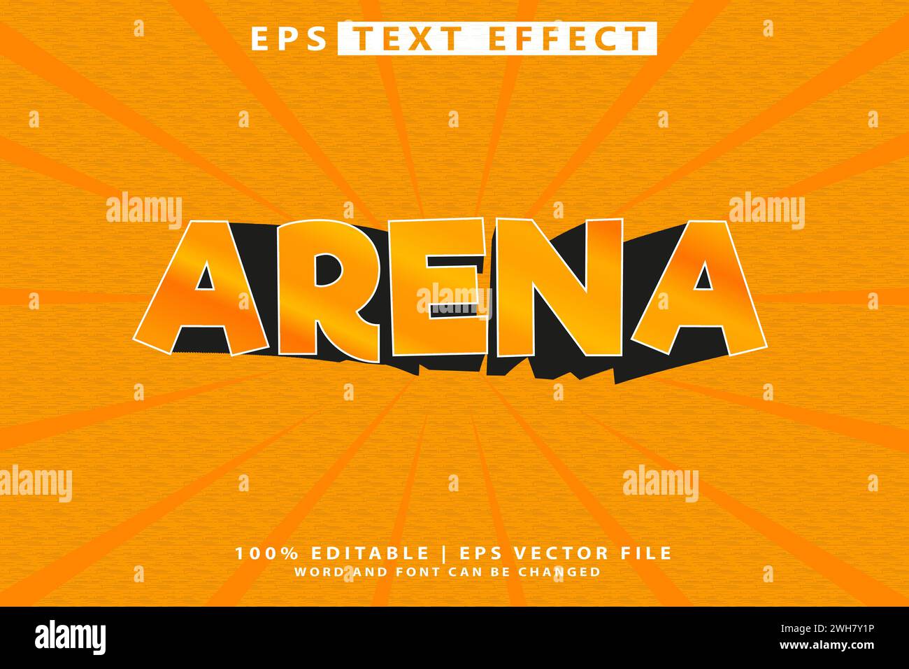 style de texte modifiable avec un effet de texte arena Illustration de Vecteur