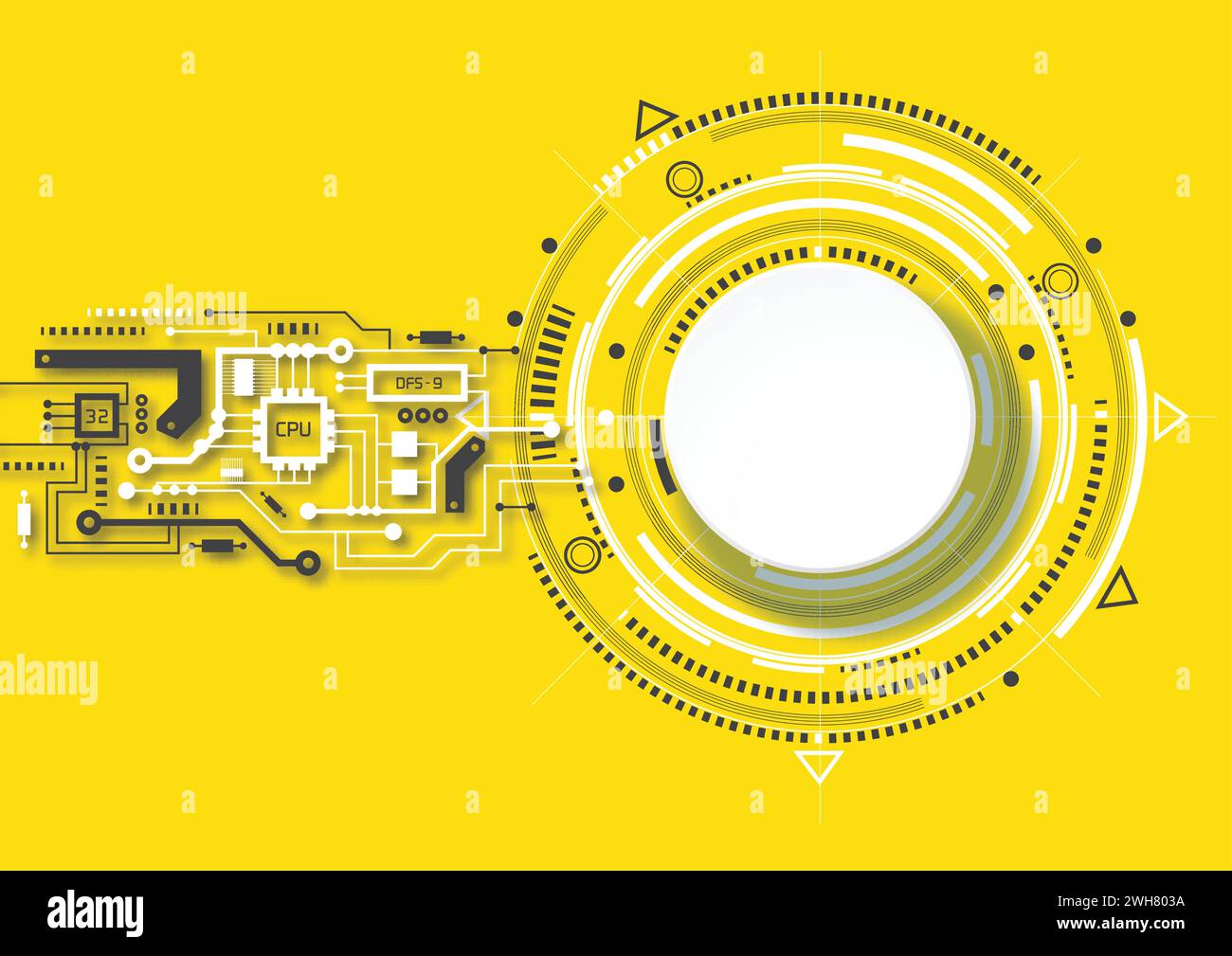 Fond de carte de circuit imprimé .dessin technique.technologie future, vecteur .HUD élément. Illustration de Vecteur
