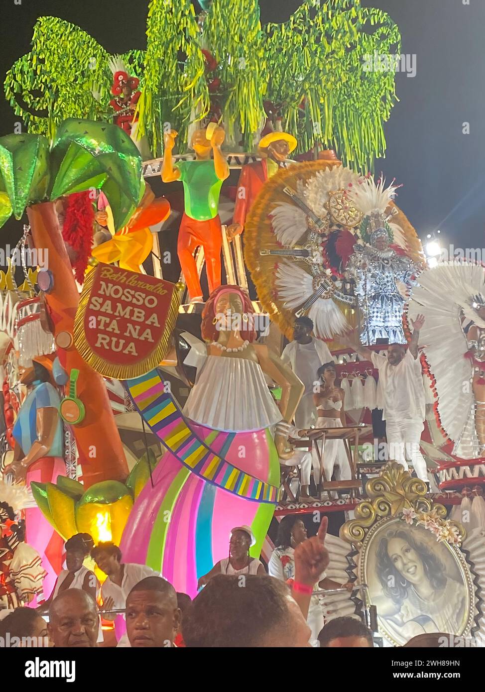 Découvrez le spectacle vibrant de la Samba Schools Parade de Rio de Janeiro à l'emblématique Sambadrome. Une célébration de la culture brésilienne. Banque D'Images