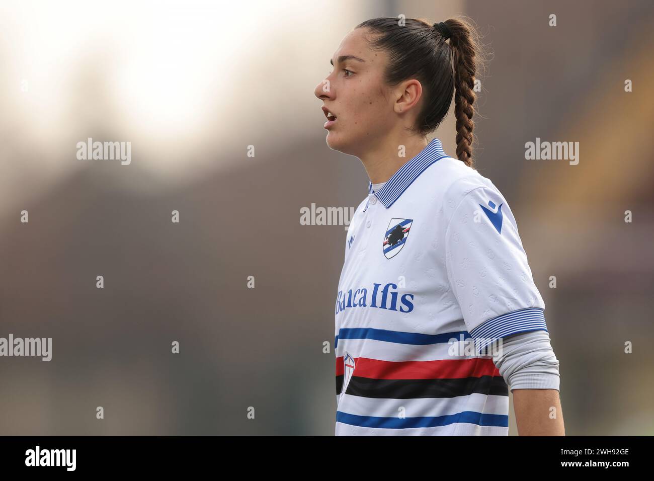 Biella, Italie. 7 février 2024. ELISA Zilli de UC Sampdoria lors du match Coppa Italia Femminile au Stadio Vittorio Pozzo, Biella. Le crédit photo devrait se lire : Jonathan Moscrop/Sportimage crédit : Sportimage Ltd/Alamy Live News Banque D'Images