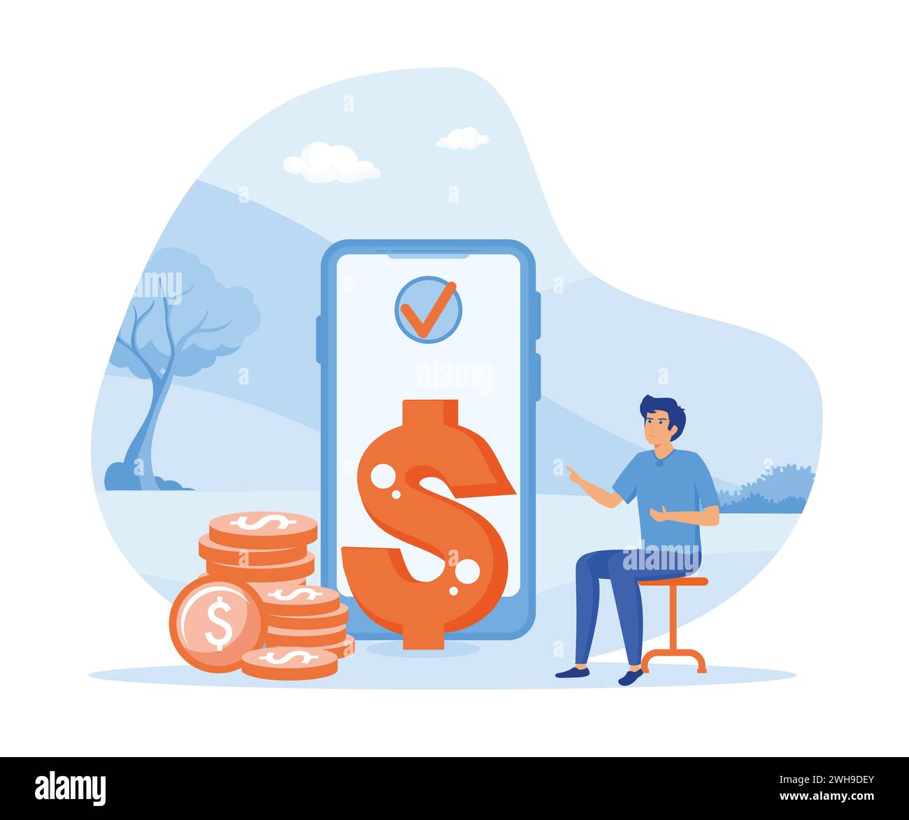 Littératie financière. Gestion des finances personnelles. illustration moderne vectorielle plate Illustration de Vecteur