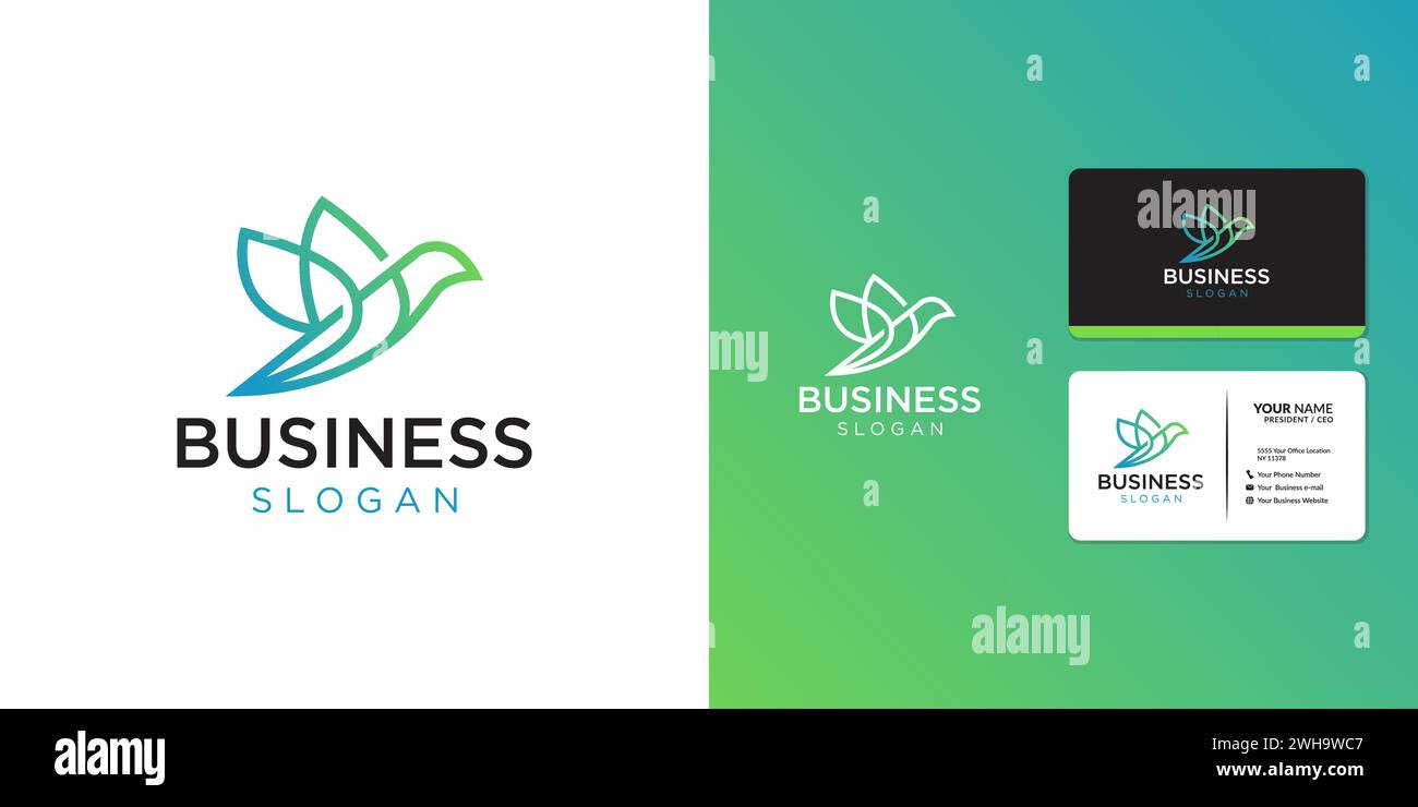 Design simple de logo d'oiseau d'art monoligne Illustration de Vecteur