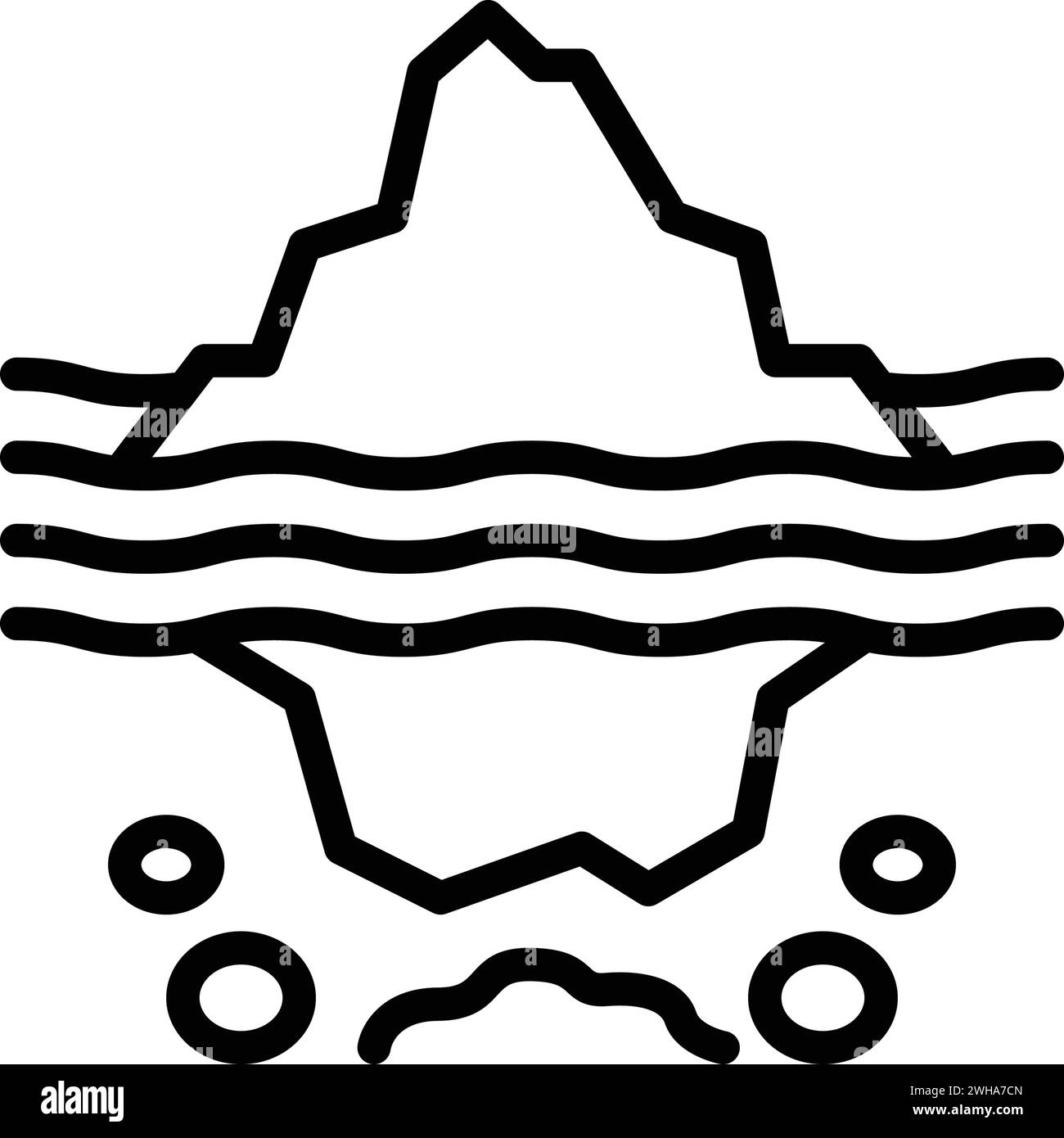 Icône pour profond, iceberg Illustration de Vecteur