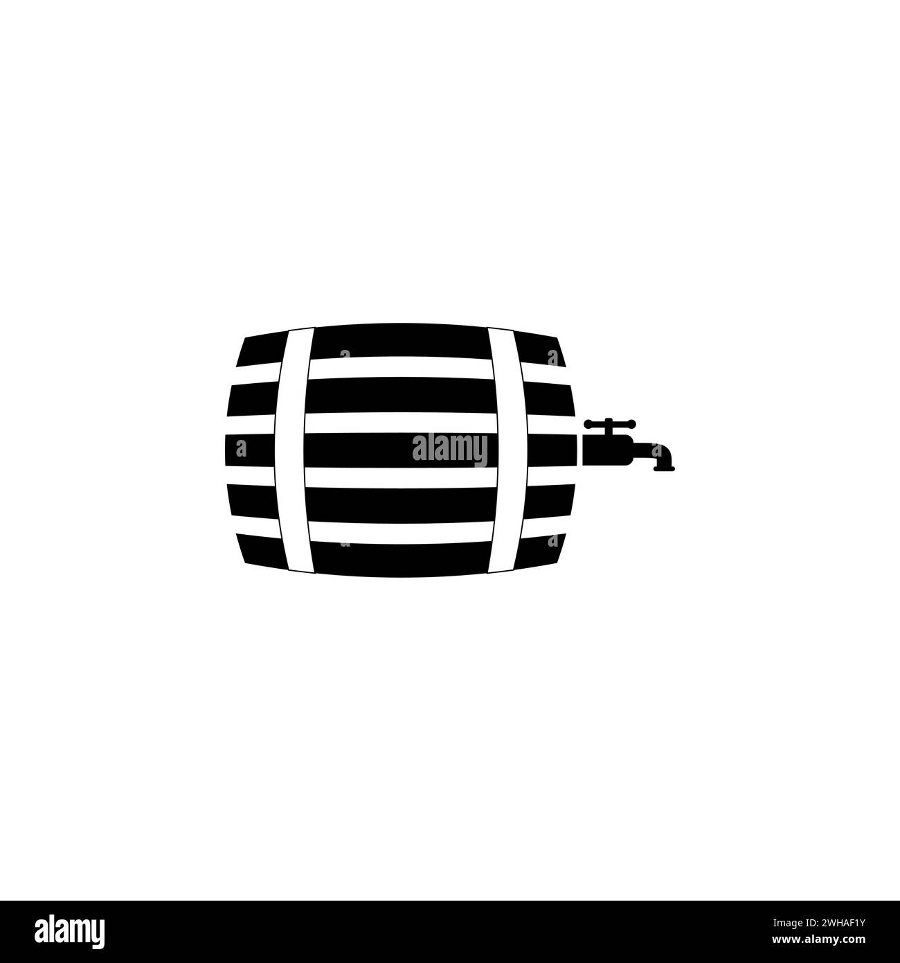 Icône vectorielle plate de bière de baril. Symbole solide simple isolé sur fond blanc Illustration de Vecteur
