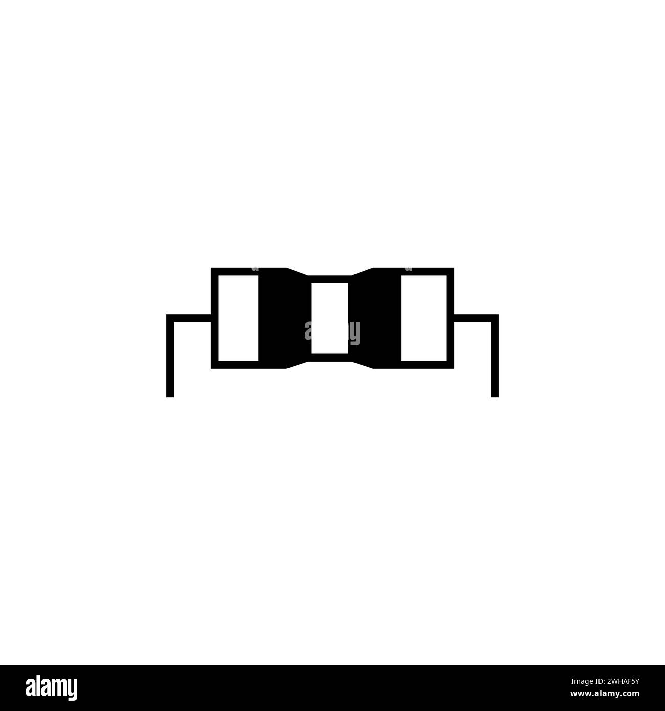 Icône de vecteur plat de transistor. Symbole solide simple isolé sur fond blanc Illustration de Vecteur
