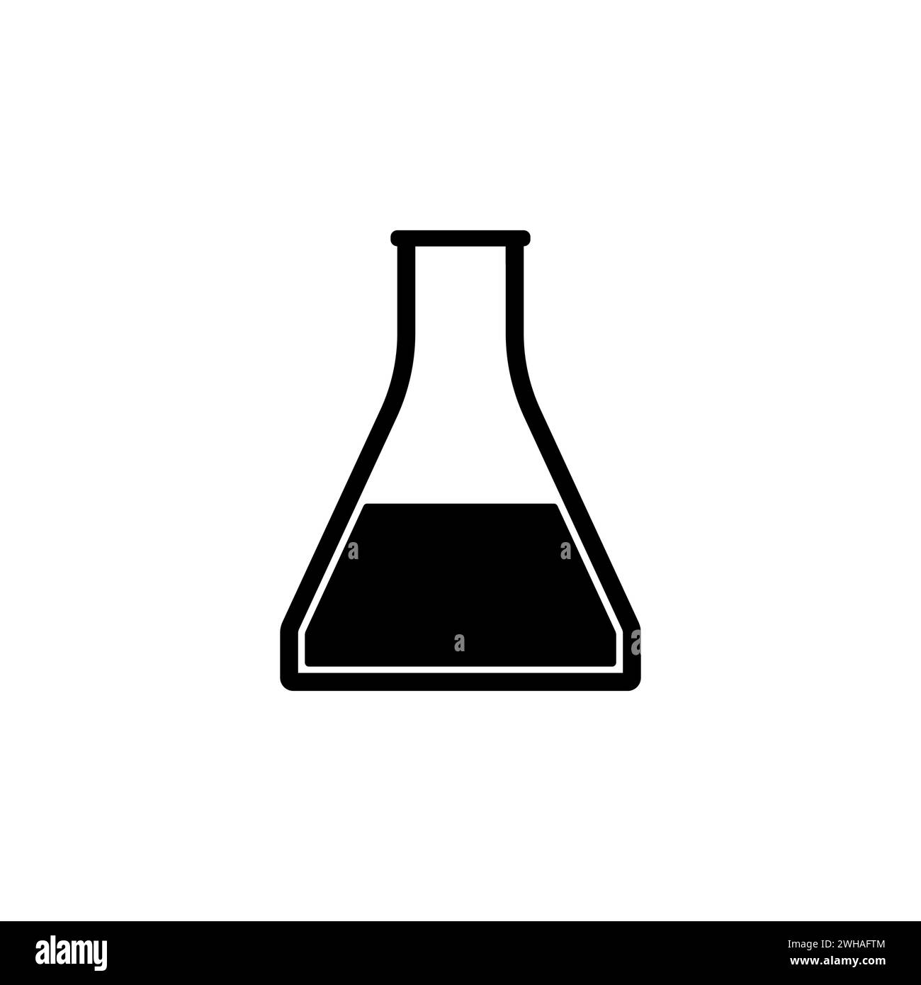 Icône de vecteur plat du tube à essai. Symbole solide simple isolé sur fond blanc Illustration de Vecteur