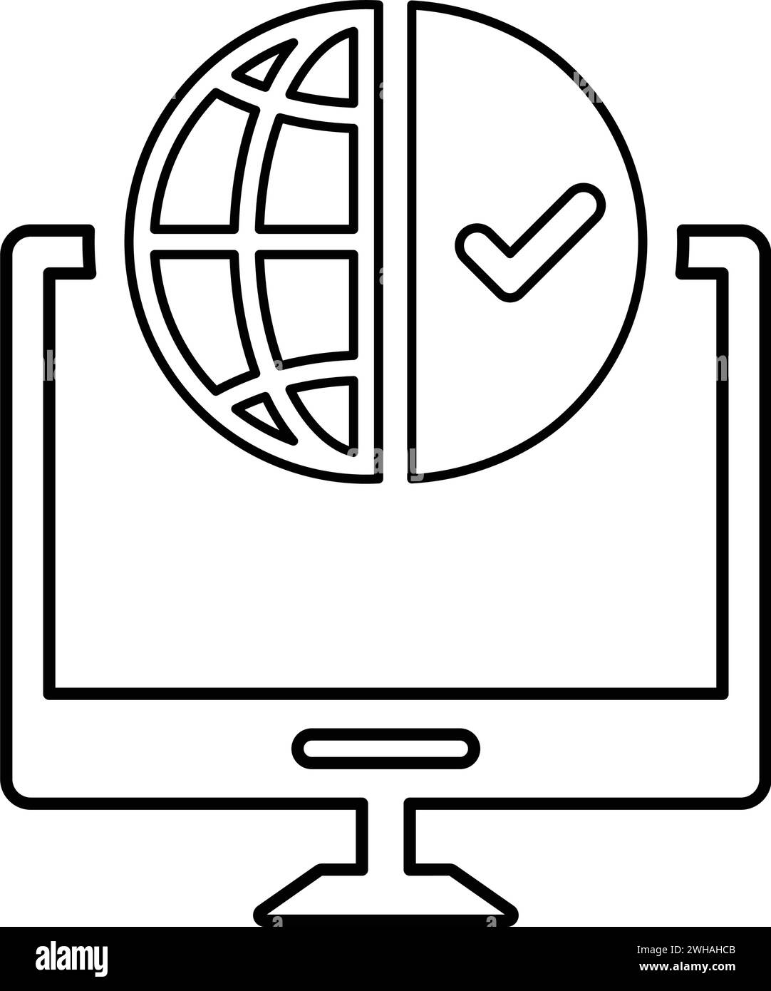 Icône Online Presence Management. EPS vectoriel de style plat utilisation dans l'infographie, la conception Web, les présentations et sur les matériaux imprimés. Illustration de Vecteur
