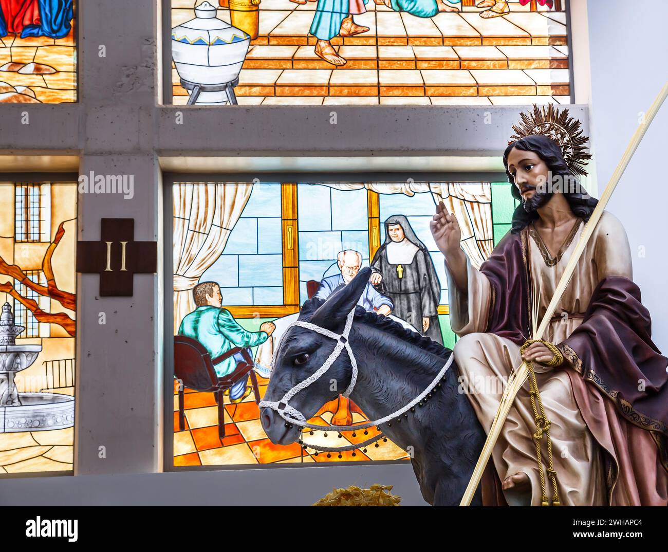 Christ à l'église avant la procession du dimanche des Rameaux Banque D'Images