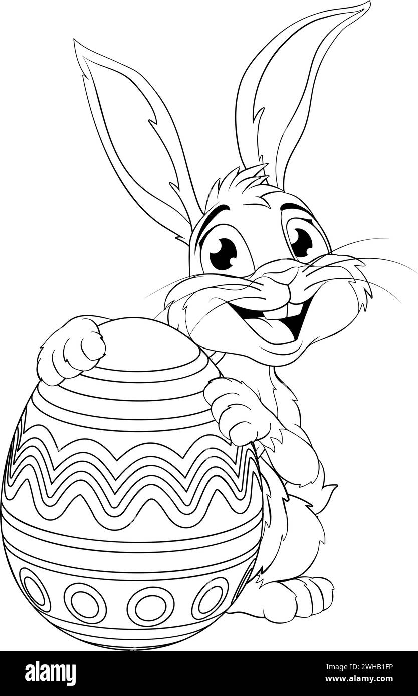 Lapin de Pâques et Cartoon de lapin d'oeuf de chocolat Illustration de Vecteur