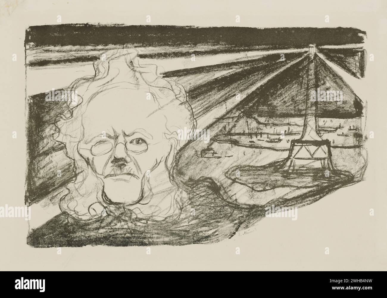 Edvard Munch (1863-1944) - norvégien - Expressionnisme - henrik ibsen avec phare [1897/1 Banque D'Images