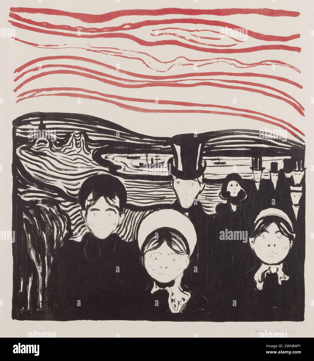 Edvard Munch (1863-1944) - norvégien - Expressionnisme - anxiété [1896/1 Banque D'Images