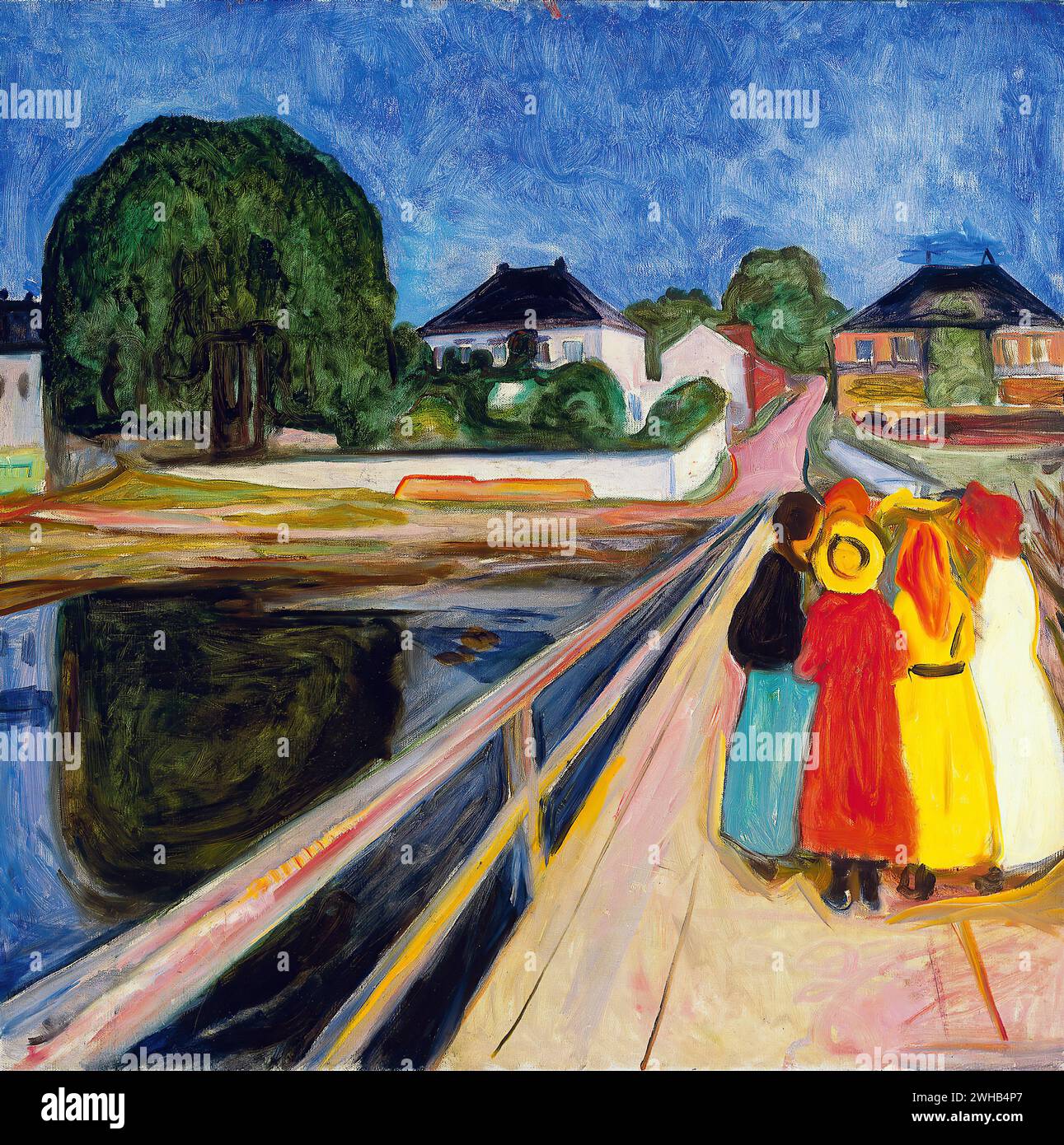 Edvard Munch (1863-1944) - norvégien - Expressionnisme - les filles sur le pont [1902/1 Banque D'Images