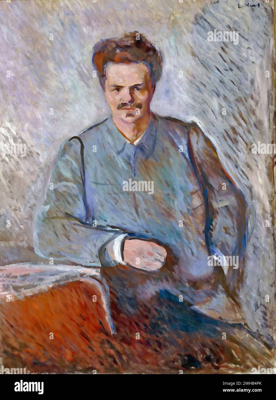 Edvard Munch (1863-1944) - norvégien - Expressionnisme - august strindberg Portrait [1892/1 Banque D'Images