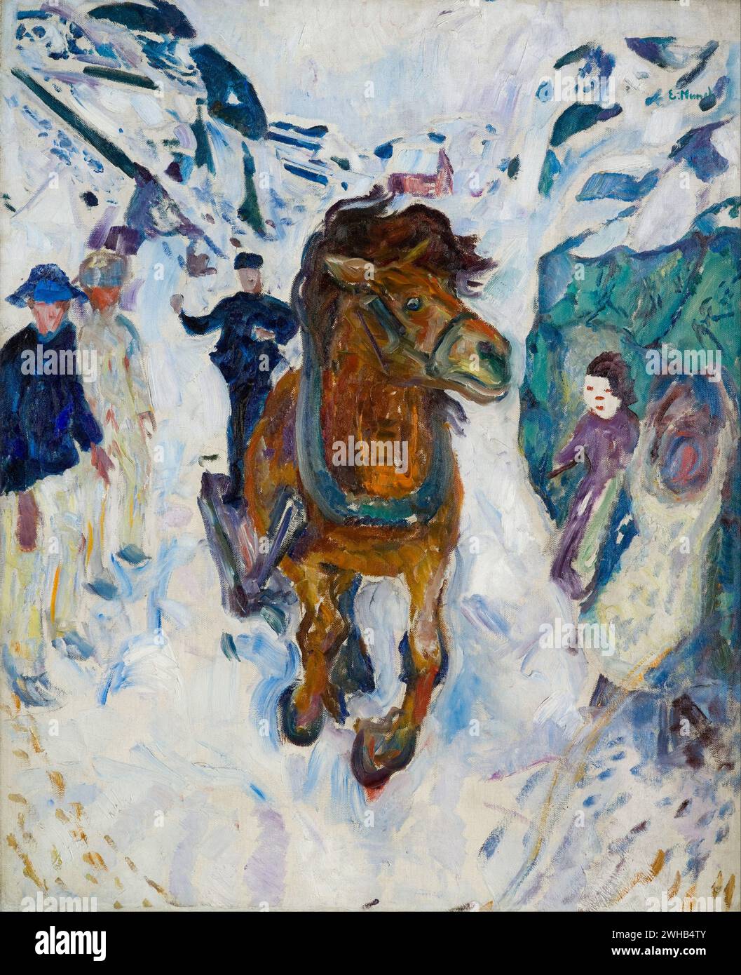 Edvard Munch (1863-1944) - norvégien - Expressionnisme - cheval galopant [1910-12/1 Banque D'Images