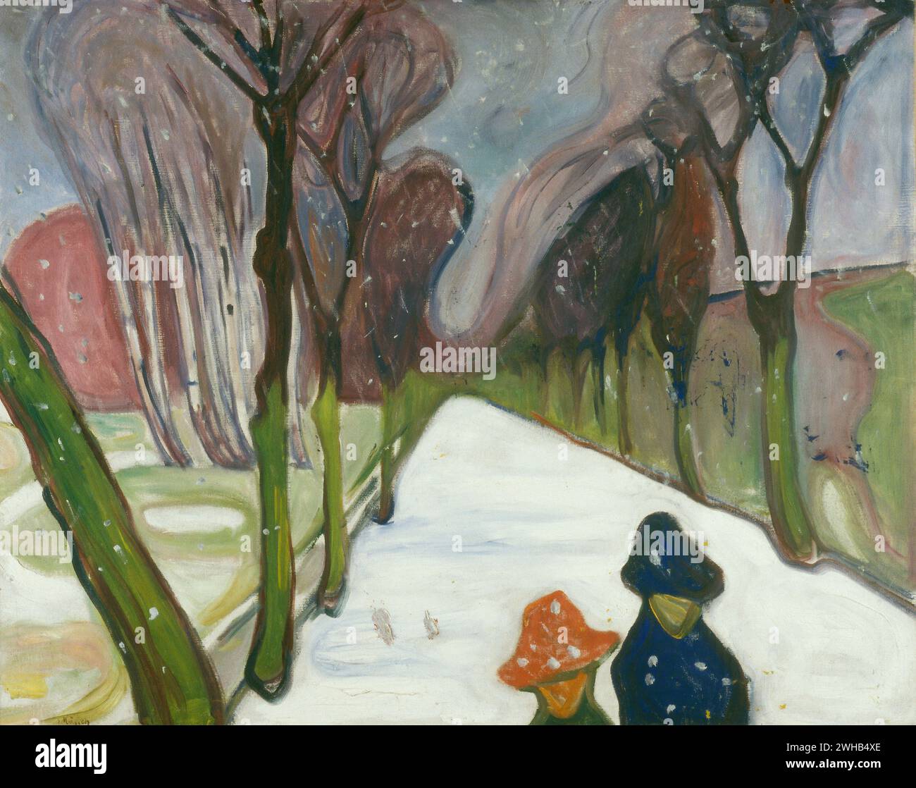 Edvard Munch (1863-1944) - norvégien - Expressionnisme - neige neuve dans l'avenue, 190/1 Banque D'Images
