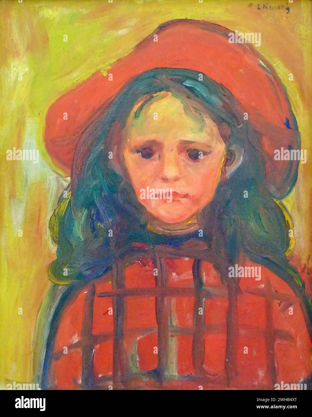 Edvard Munch (1863-1944) - norvégien - Expressionnisme - fille au chapeau rouge [1903-05/1 Banque D'Images