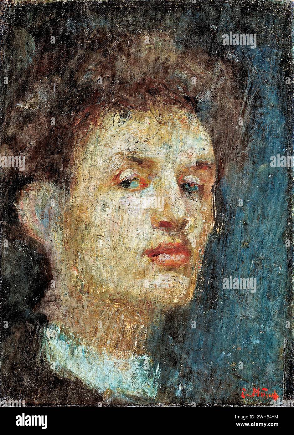 Edvard Munch (1863-1944) - norvégien - Expressionnisme - Autoportrait [1886/1 Banque D'Images