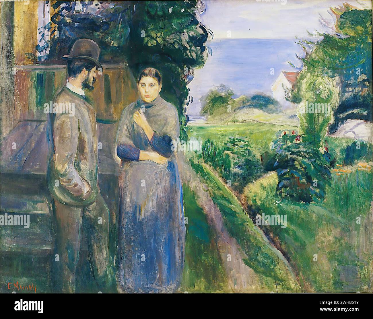 Edvard Munch (1863-1944) - norvégien - Expressionnisme - soirée sommer [1885-89/1 Banque D'Images