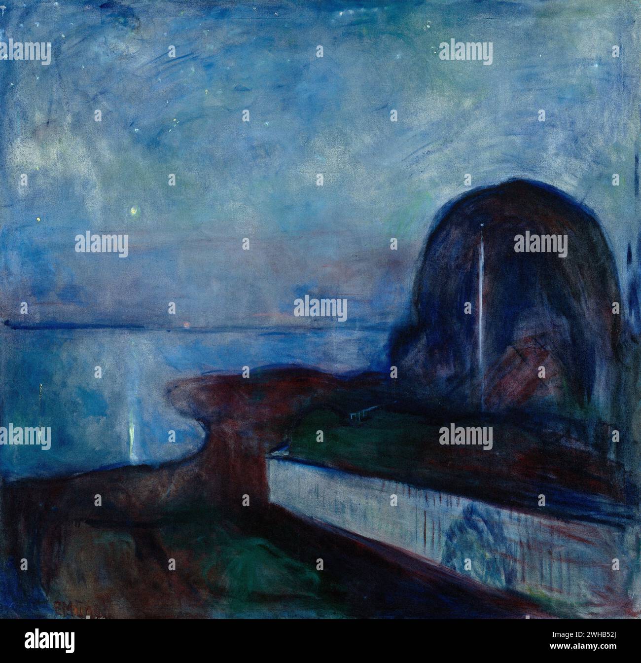 Edvard Munch (1863-1944) - norvégien - Expressionnisme - nuit étoilée [1893/1 Banque D'Images