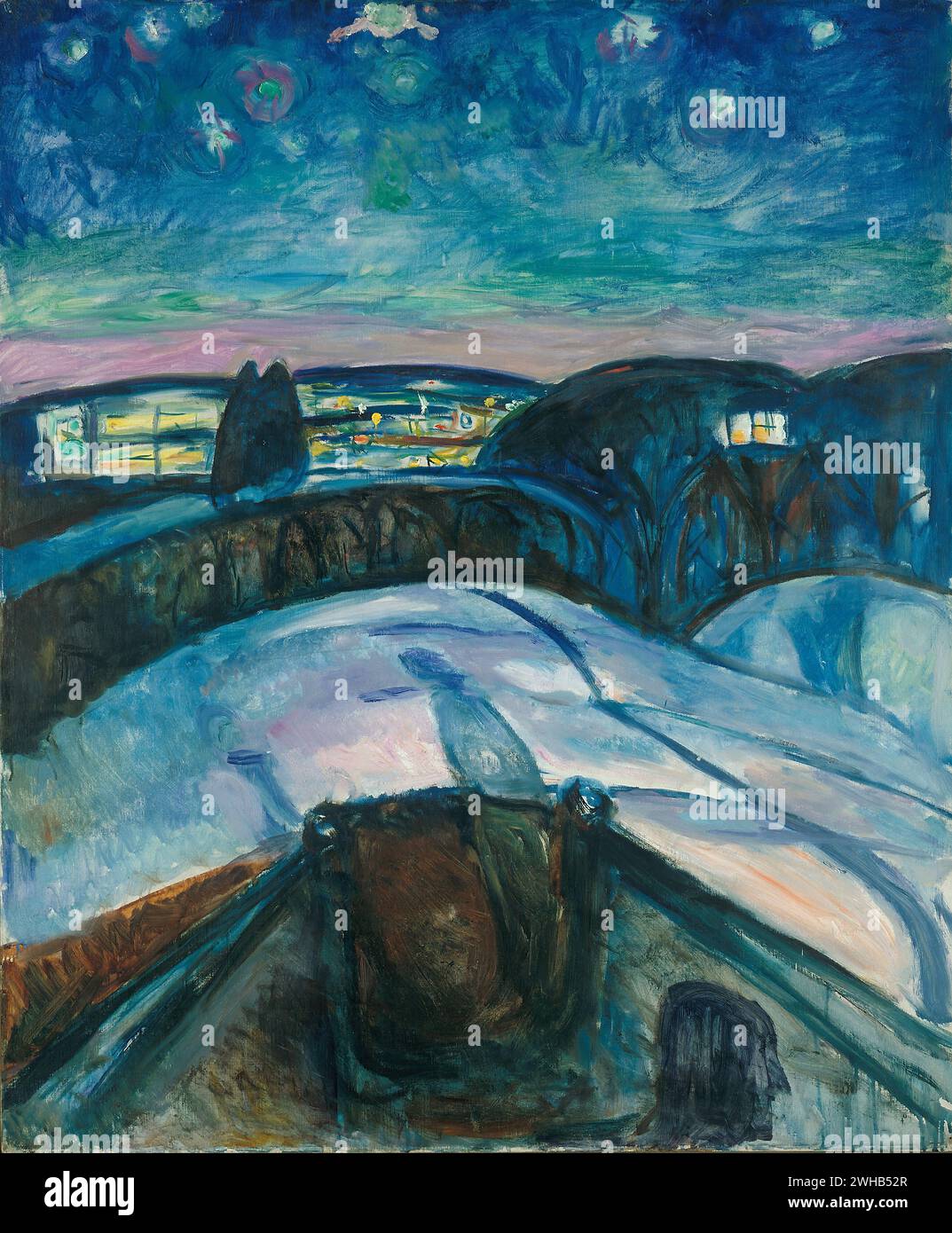 Edvard Munch (1863-1944) - norvégien - Expressionnisme - nuit étoilée, 1922-2/1 Banque D'Images
