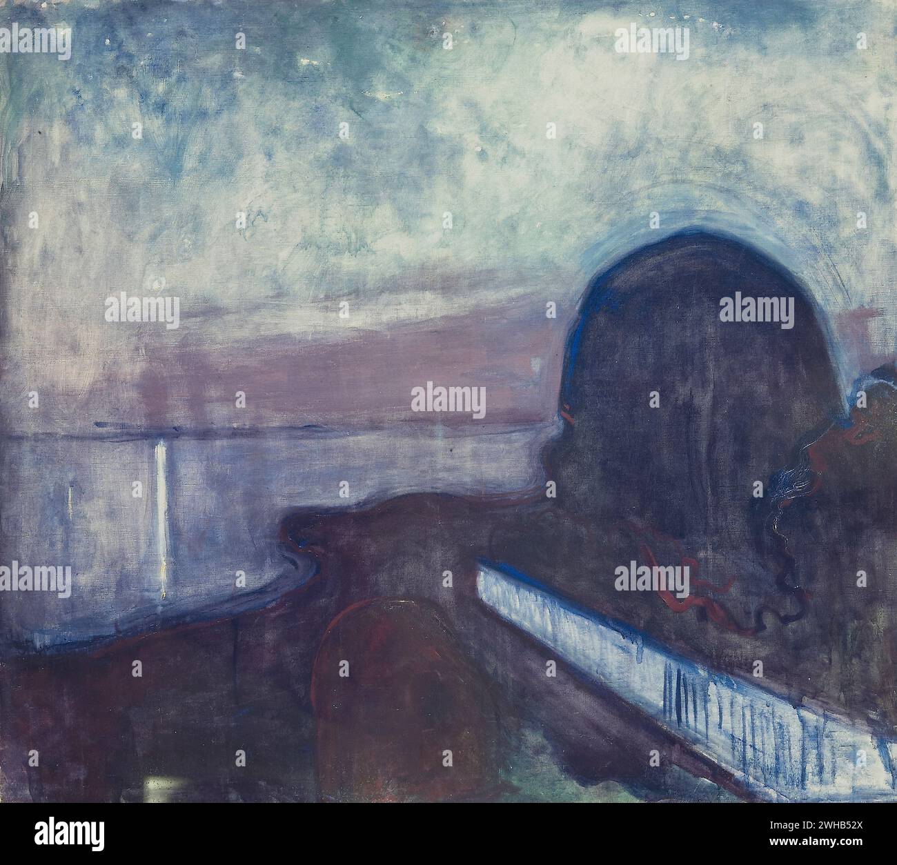 Edvard Munch (1863-1944) - norvégien - Expressionnisme - nuit étoilée [1893] /1 Banque D'Images