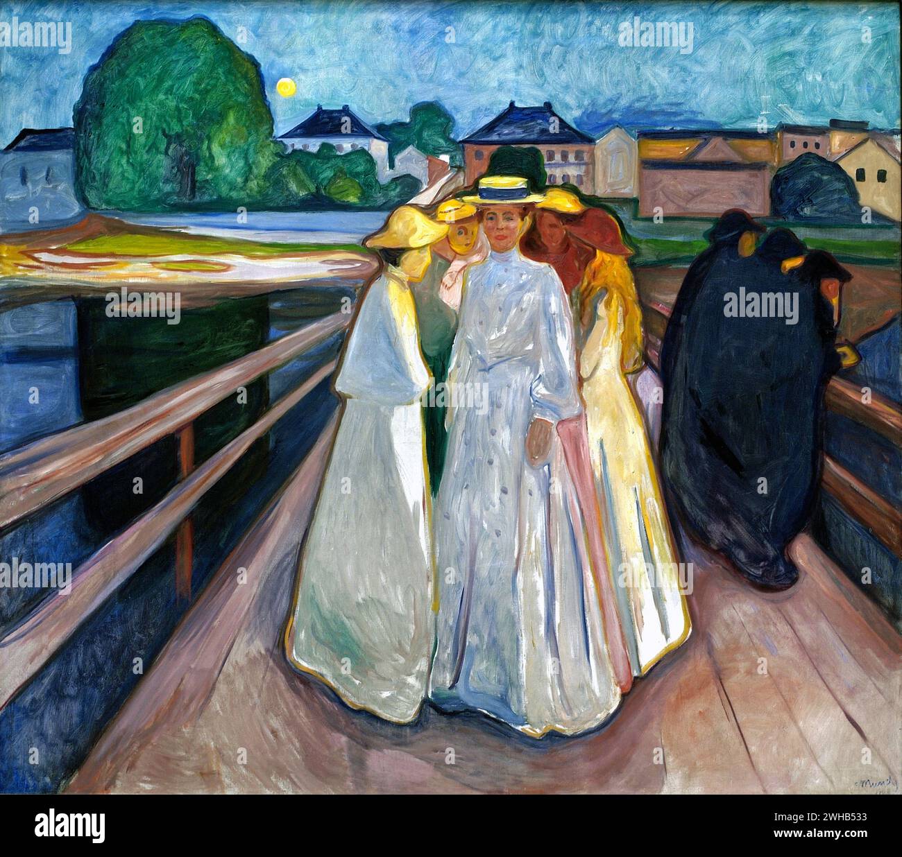 Edvard Munch (1863-1944) - norvégien - Expressionnisme - les dames sur le pont [1903/1 Banque D'Images