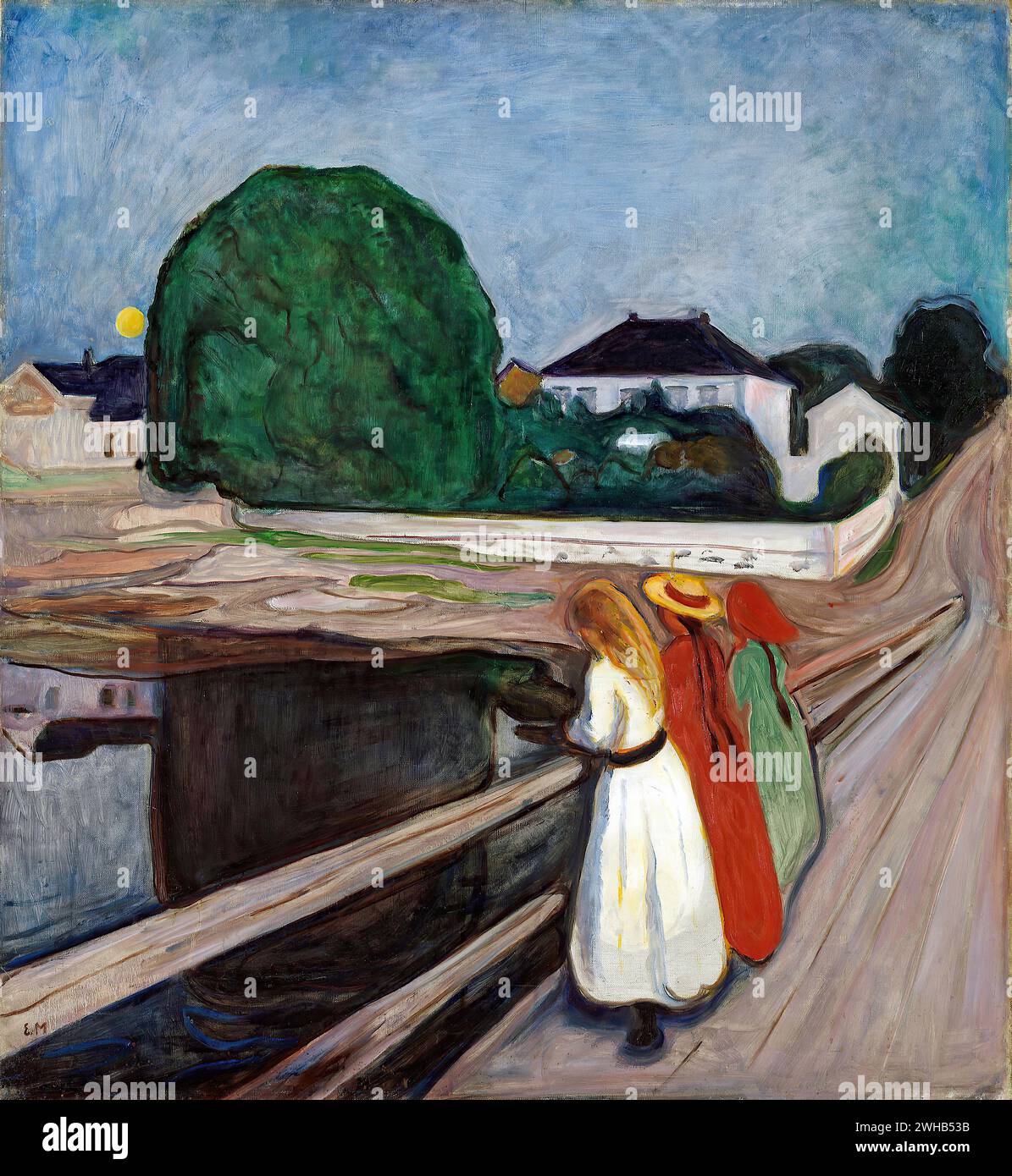 Edvard Munch (1863-1944) - norvégien - Expressionnisme - les filles sur le bridg/1 Banque D'Images