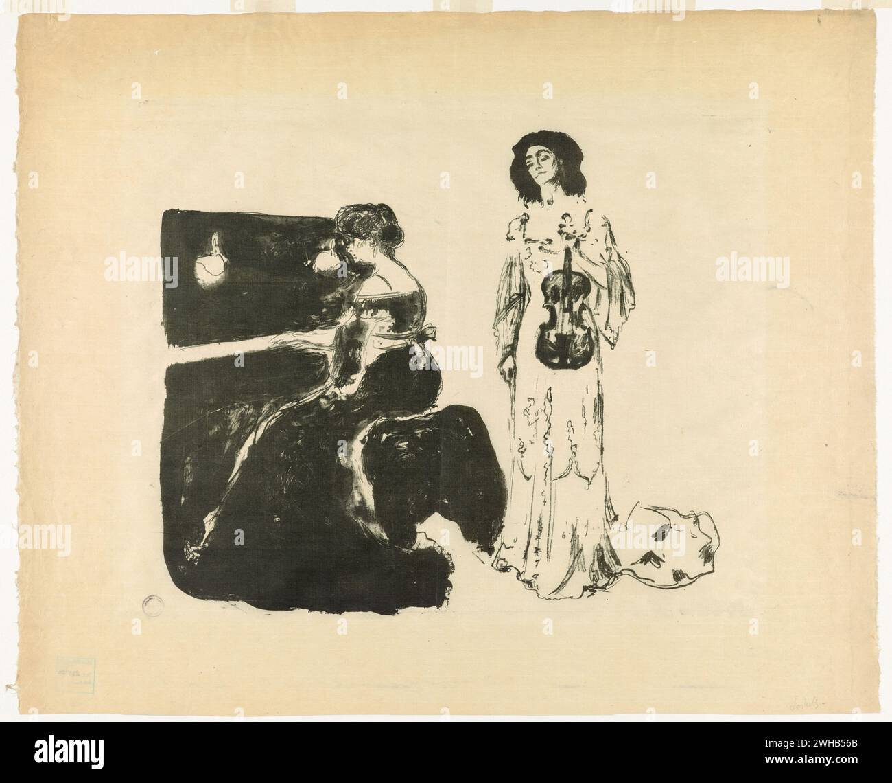 Edvard Munch (1863-1944) - norvégien - Expressionnisme - le duo de violons [1903/1 Banque D'Images