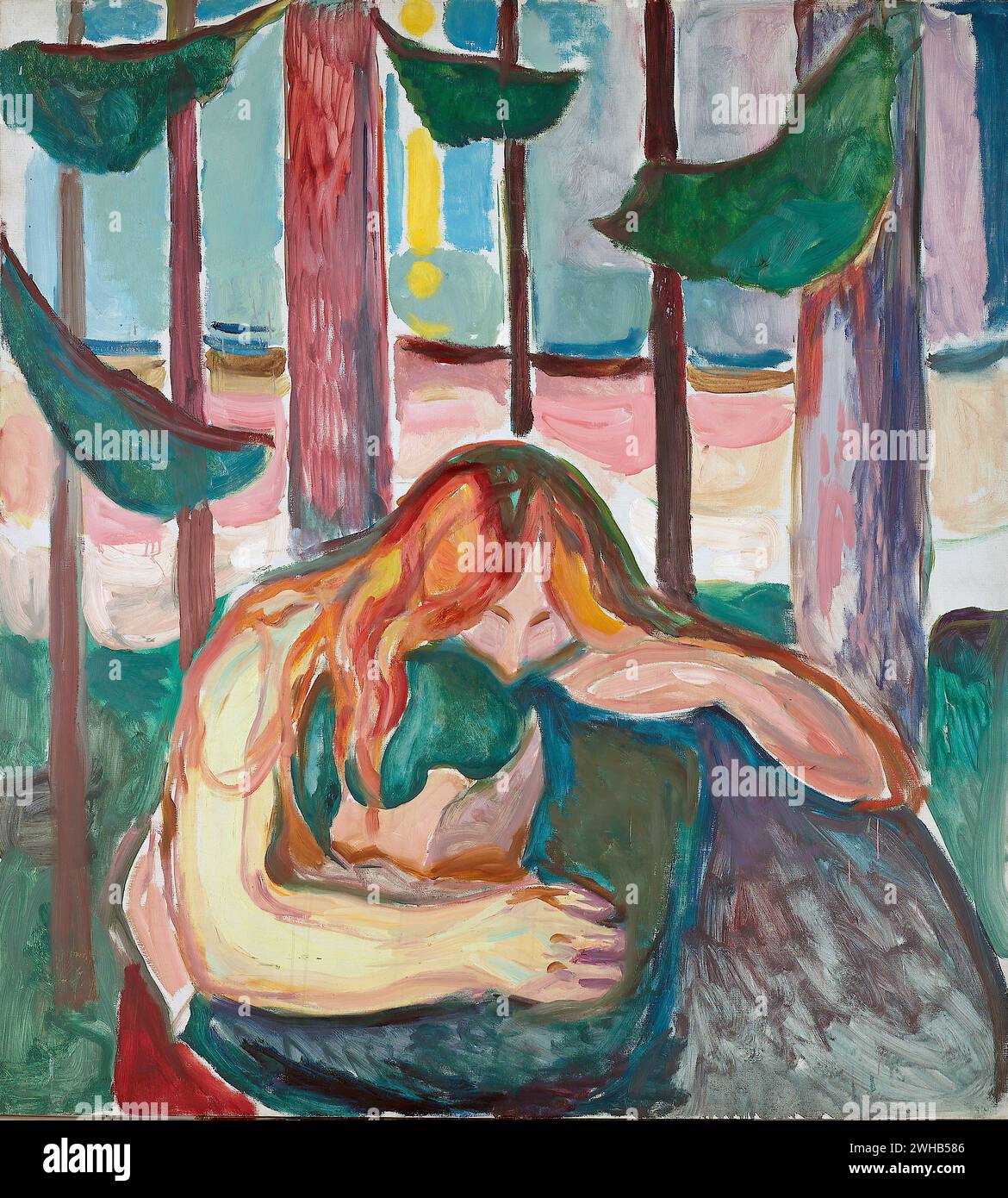 Edvard Munch (1863-1944) - norvégien - Expressionnisme - vampire dans la forêt [1916-18/1 Banque D'Images