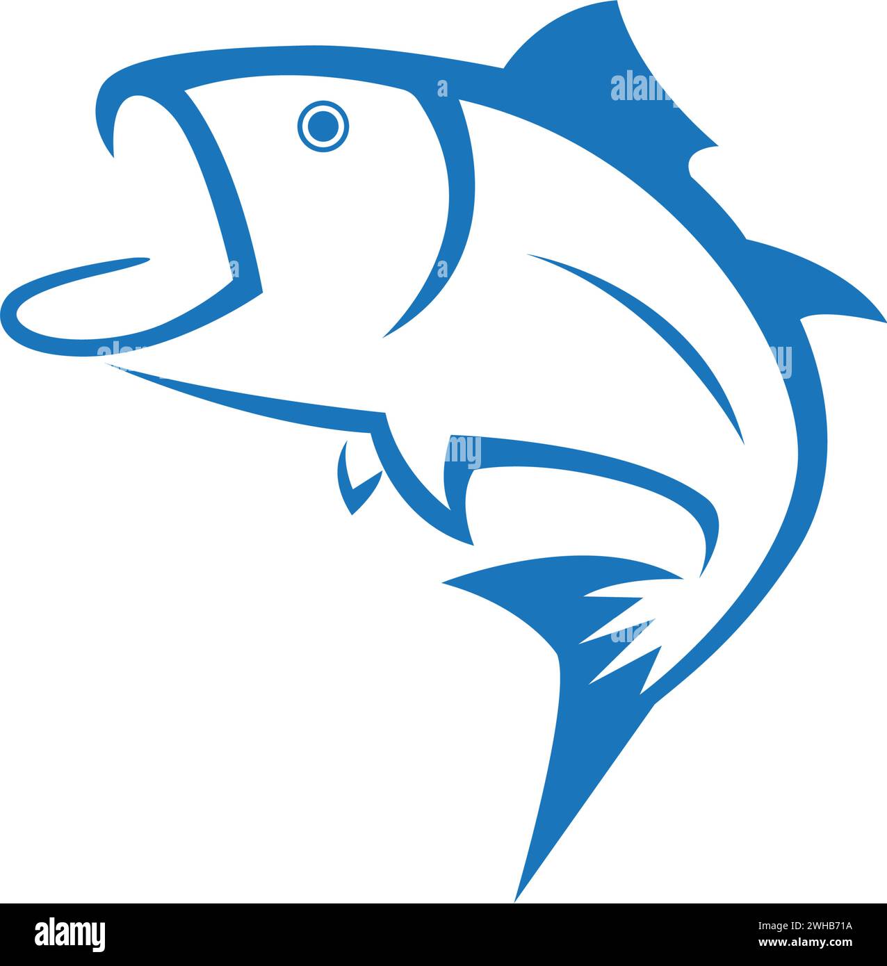 Logo poisson modèle. Symbole vecteur de création du club de pêche ou en ligne Illustration de Vecteur