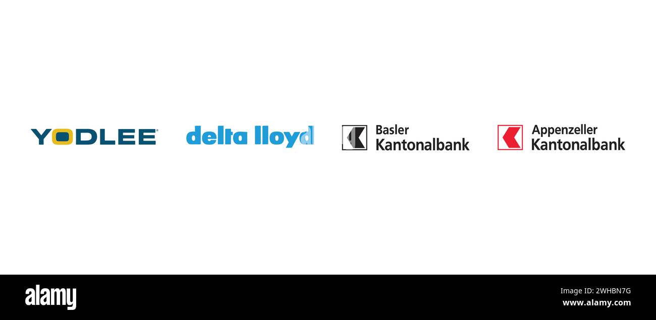 Basler Kantonalbank, Delta lloyd, Appenzeller Kantonalbank, Yodlee. Illustration vectorielle, logo éditorial. Illustration de Vecteur