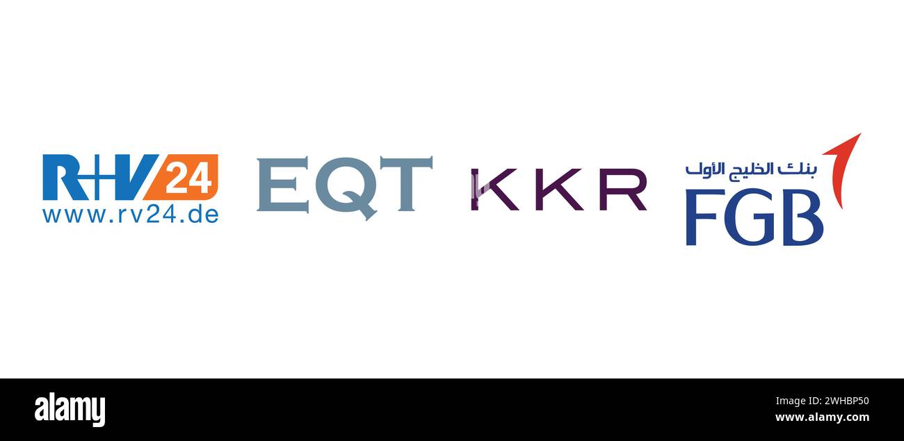 Kohlberg Kravis Roberts, R plus V Direktversicherung, EQT Partners, FGB. Illustration vectorielle, logo éditorial. Illustration de Vecteur