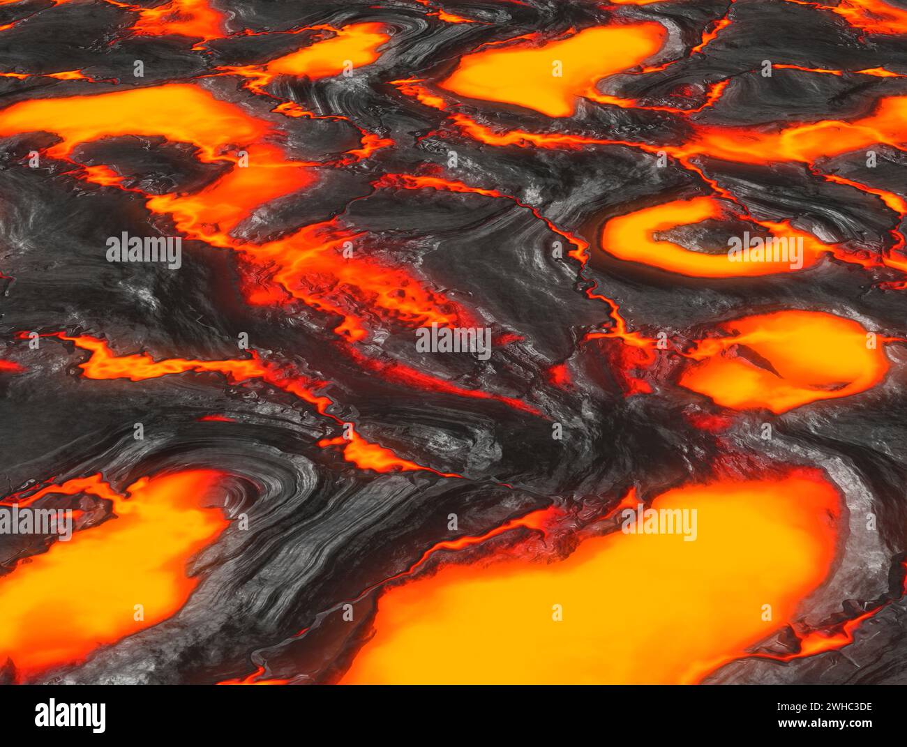 Lave fondue ou magma du volcan Banque D'Images