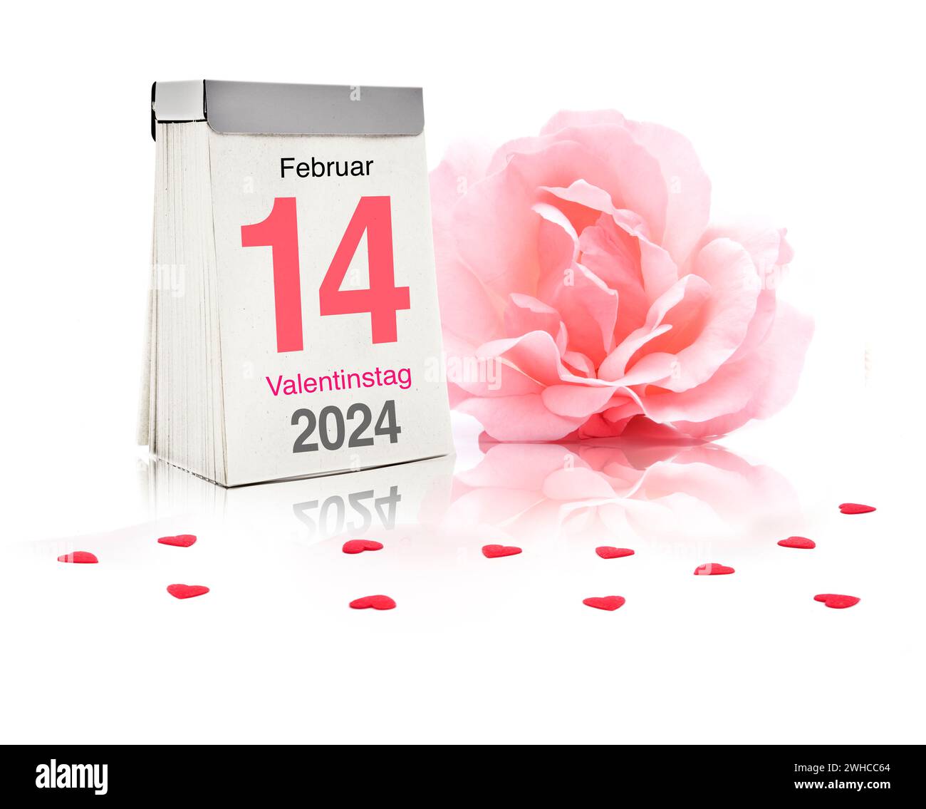 Saint-Valentin le 14 février 2024, calendrier Banque D'Images