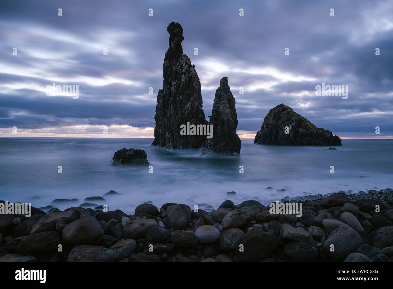 Sunrise, Praia da Ribeira da Janela, région autonome de Madère, Portugal, Europe Banque D'Images