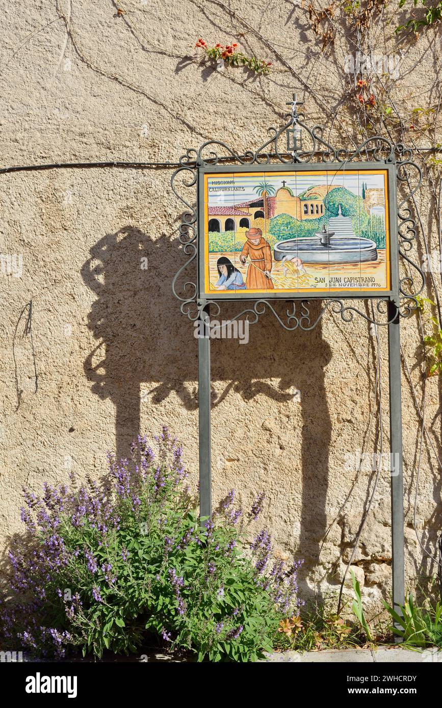 Plaque commémorative à Junipero Serra, fondateur de San Francisco, Petra, Majorque, Îles Baléares, Espagne Banque D'Images