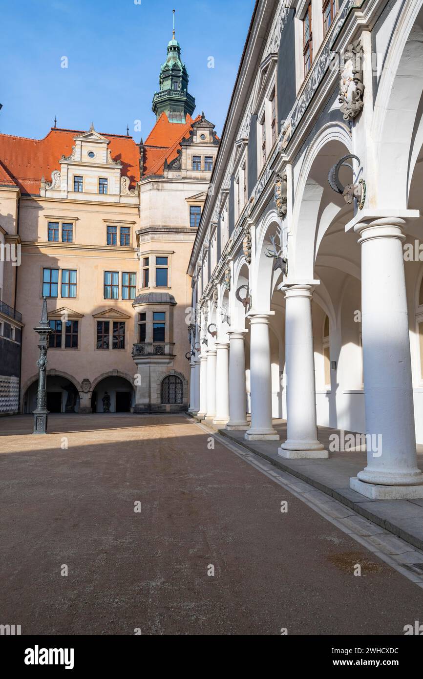 Stallhof, Residenzschloss, Dresde, Saxe, Allemagne Banque D'Images