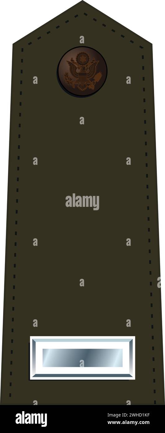 Épaulière pour l'uniforme de service vert de l'armée des États-Unis PREMIER LIEUTENANT officier de l'armée Illustration de Vecteur