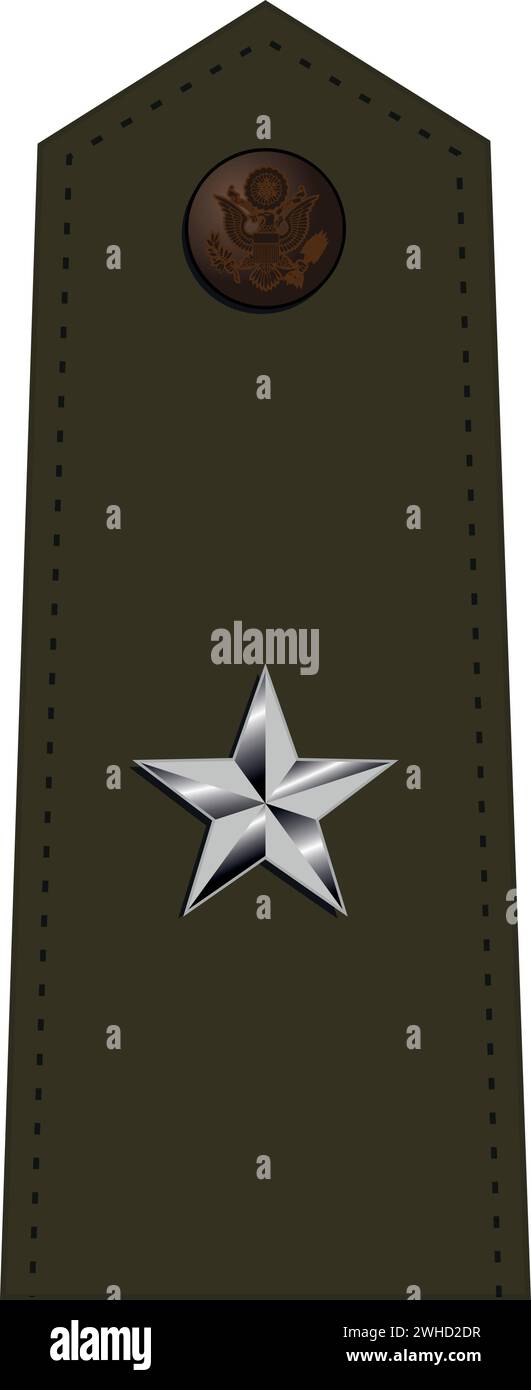 Bandoulière pour l'uniforme de service vert de l'armée des États-Unis BRIGADIER GENERAL officier de l'armée Illustration de Vecteur