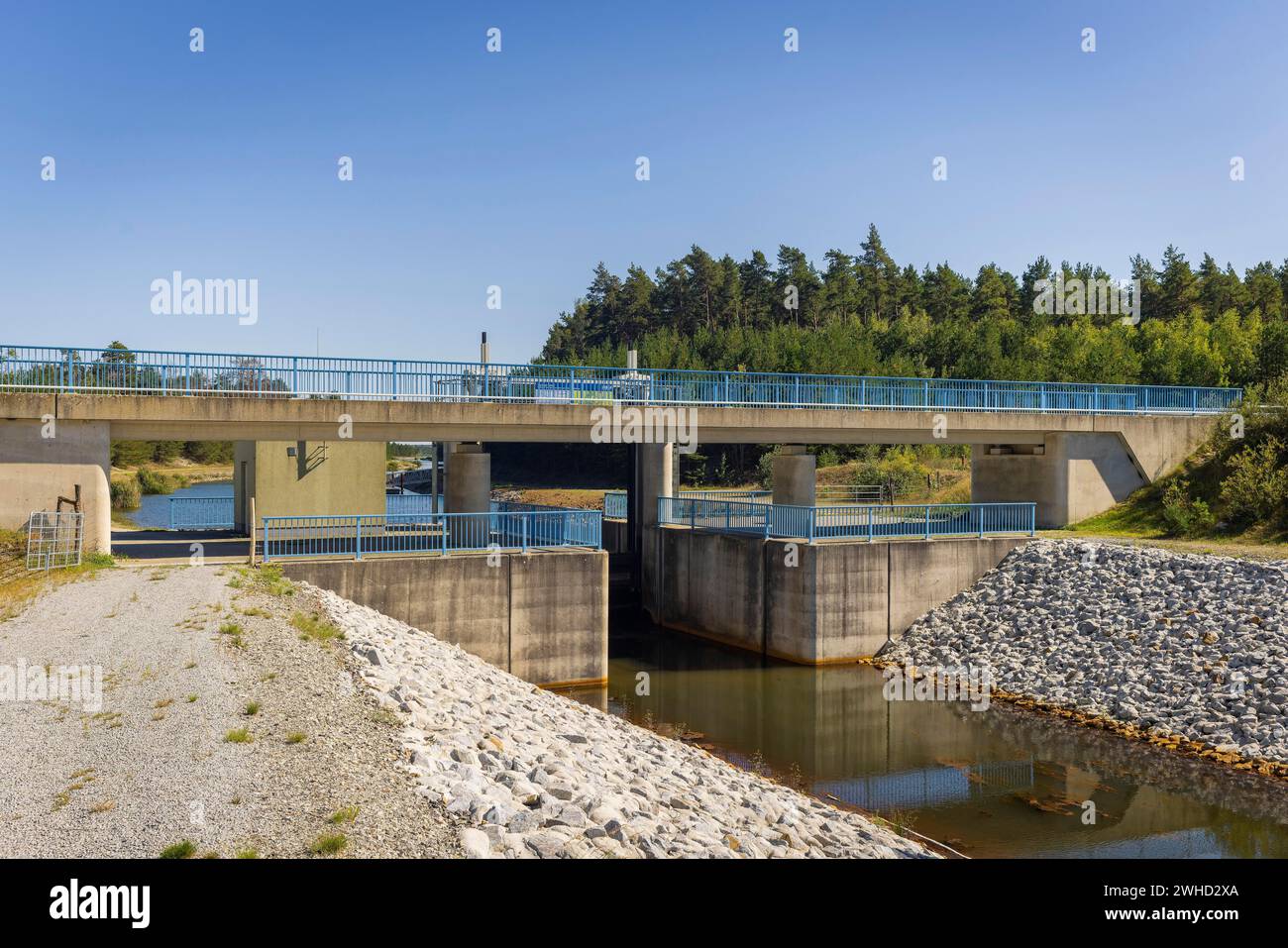 Le canal de Sorno est une voie navigable artificielle située dans le district d'Oberspreewald-Lausitz dans le sud du Brandebourg. Le canal est situé à proximité Banque D'Images