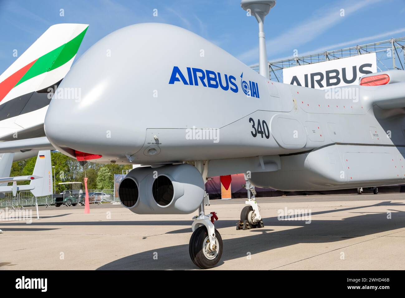 Airbus reconnaissance UAV IAI Eitan Steadfast (UCAV) drone exposé à l'ILA de Berlin. Allemagne - 27 avril 2018 Banque D'Images