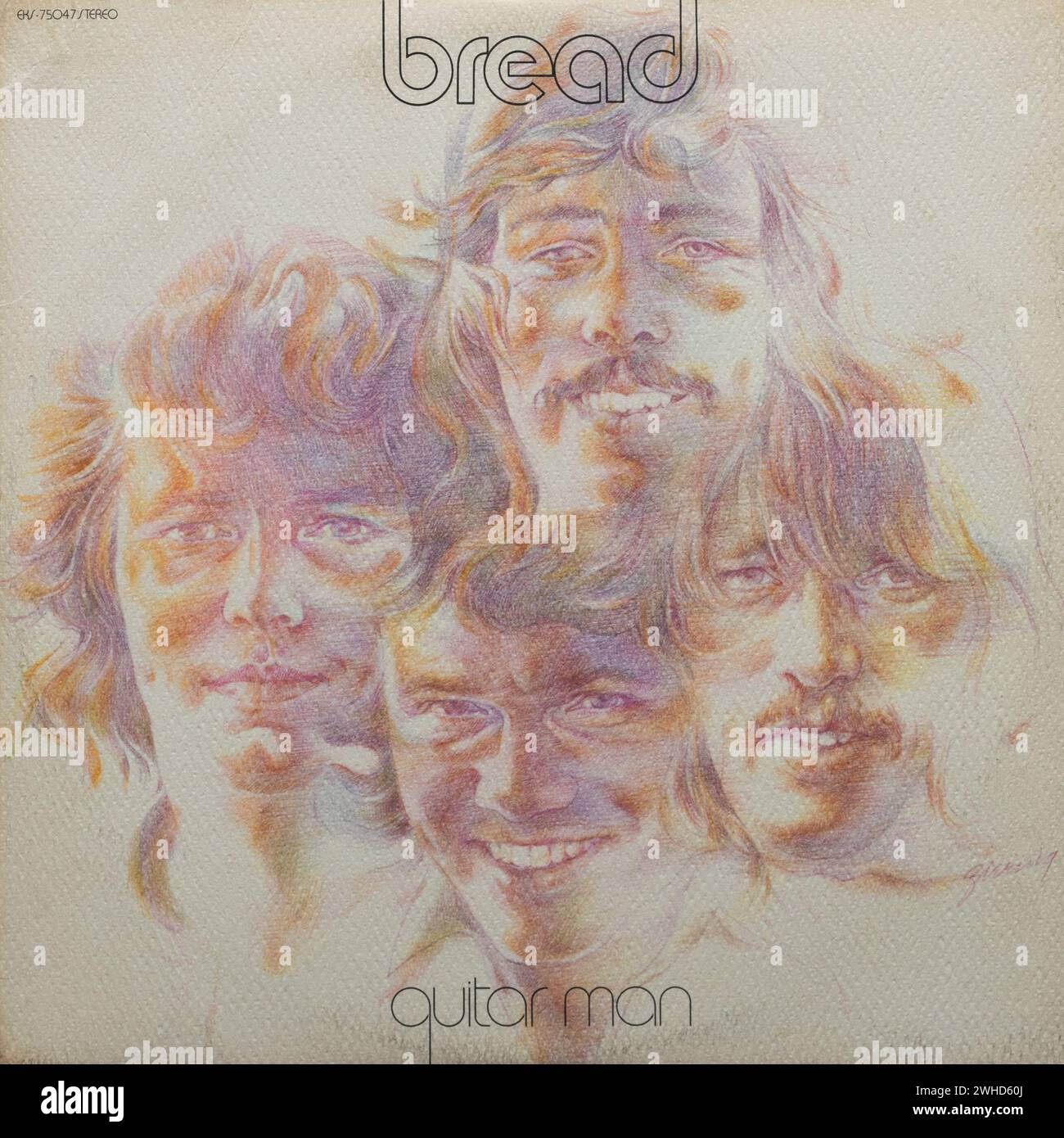 Bread Guitar Man, couverture de l'album vinyle LP Banque D'Images