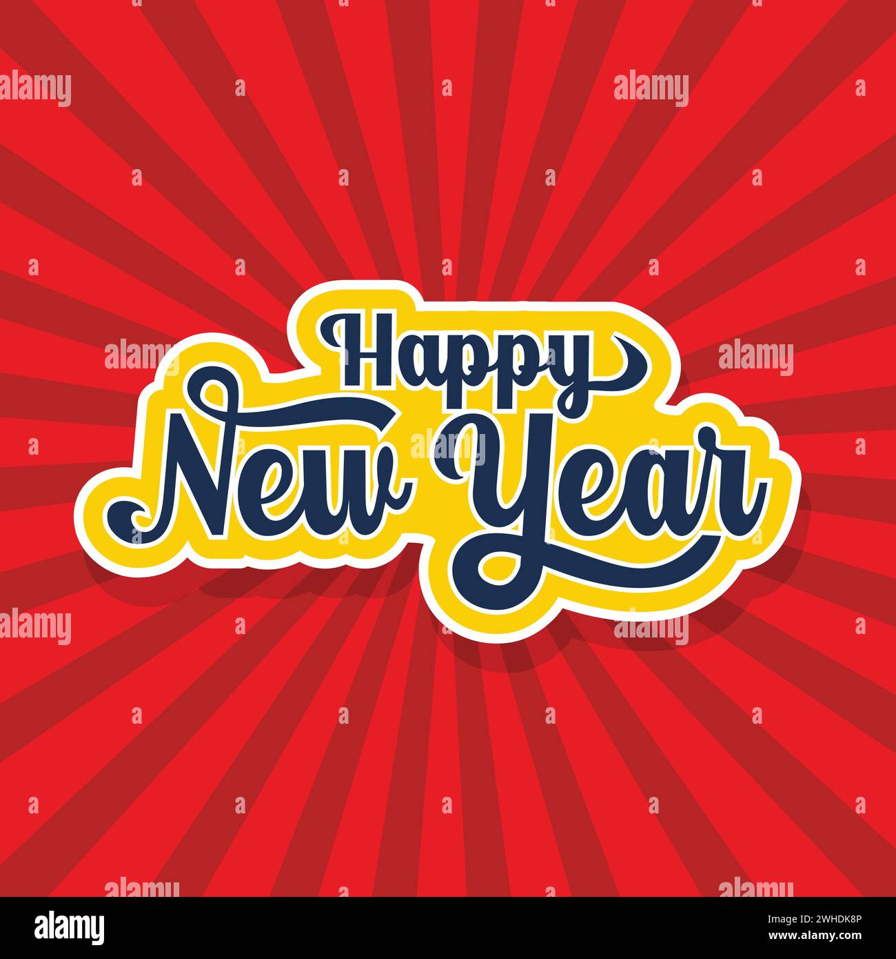 Bonne année 2024 illustration de typographie vectorielle. Autocollant de célébration du nouvel an, carte de voeux, affiche, bannière, modèle de conception. Bonne année Illustration de Vecteur
