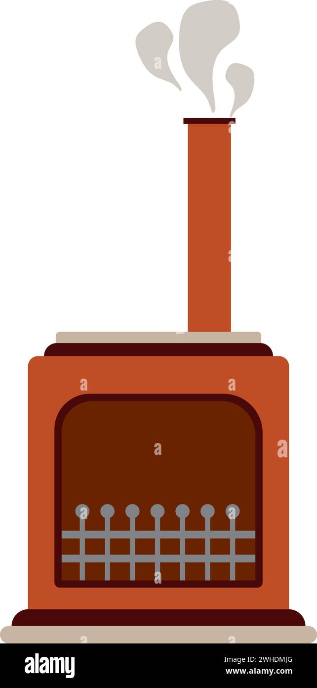 Vecteur d'icône de cheminée intérieure colorée isolée Illustration de Vecteur
