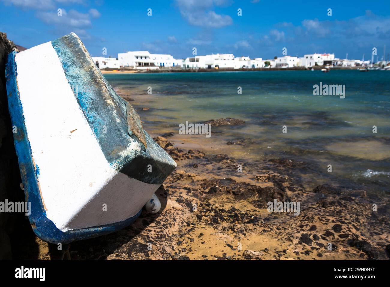 Botte d'aviron sur l'île canarienne la Graciosa Banque D'Images